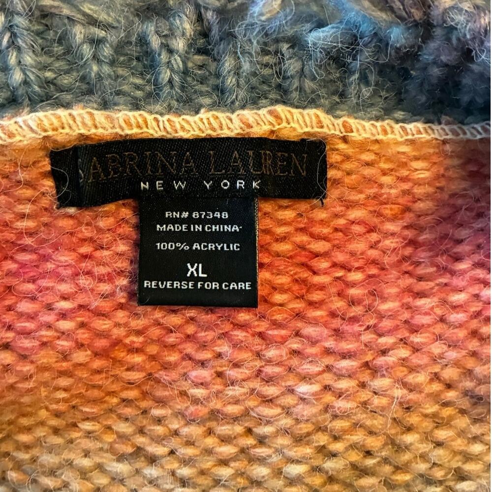 Sabrina Lauren distressed rainbow chunky knit sweater - Picture 6 of 6